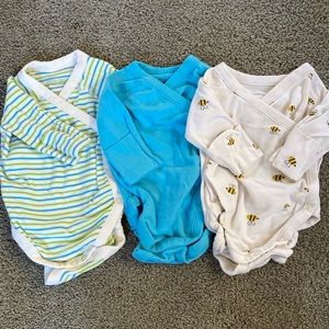Bundle of THREE Hanna Andersson Moon and Back Onesies
